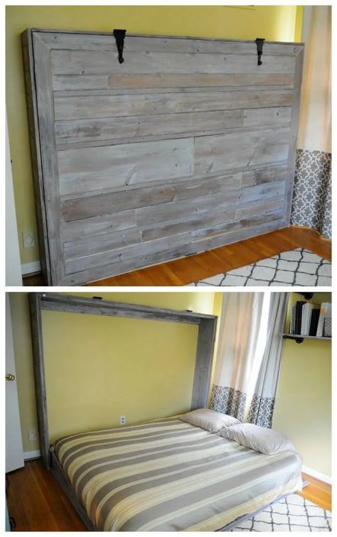 18 Best DIY Murphy Bed Ideas and Designs for 2023 Cheap Murphy Bed, Wall Bed Diy, Wall Bed Designs, Murphy Bed Sofa, Murphy Bed Frame, Murphy Bunk Beds, Murphy Bed Ideas, Build A Murphy Bed, Horizontal Murphy Bed