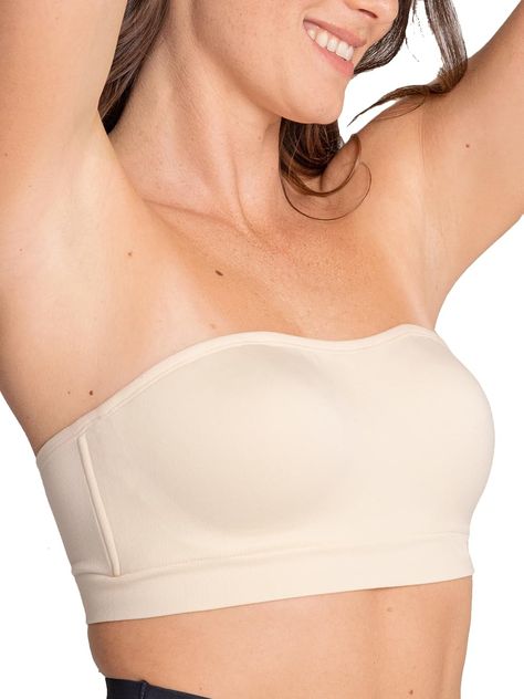 PRICES MAY VARY. 95% Nylon, 5% Spandex Imported Pull-On closure Machine Wash NO-SLIP SUPPORT Experience no-slip support with this strapless bra shapewear, thanks to the stay-put silicone grip and soft side boning that support every chest size, so you can move with confidence. This is a great strapless bra for big bust! 24/7 COMFORT Give yourself a lift without painful and poking wires. Wear the strapless bralette all day and experience unmatched comfort with soft and smooth fabric of this strapl Strapless Sports Bra, Seamless Strapless Bra, Wireless Strapless Bra, Best Strapless Bra, Tube Bra, Bra Strapless, Strapless Bralette, Strapless Bras, Bras For Women