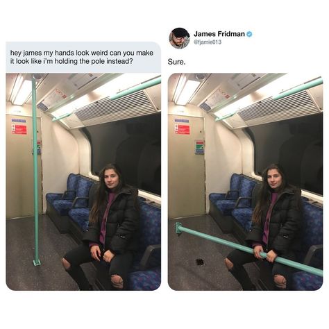 Photoshop Troll Who Takes Photo Requests Too Literally Strikes Again, And The Result Is Hilarious (31 New Pics) Humour, Funny Photo Editing, James Fridman, Photoshop Help, Funny Photoshop Pictures, Photoshop Fail, Funny Photoshop, Photoshop Pics, Great Memes