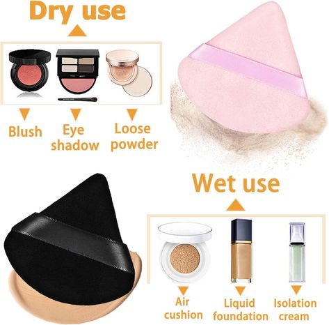 The package includes 1 piece of triangle powder puff in black and 1 piece of triangle powder puff in pink color, which are enough to meet your daily use and replacement. The powder puff is compact and convenient, you can put the puff in the makeup case after use.