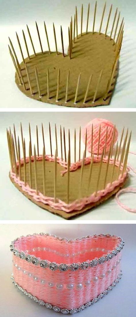 #9. DIY Heart-Shaped Basket | 25 Genius Craft Ideas Rustic Wedding Decorations, Diy Wedding Decorations, Diy Projects For Adults, Projects For Adults, Genius Ideas, Diy Bricolage, Diy Simple, Adult Crafts, Easy Crafts For Kids