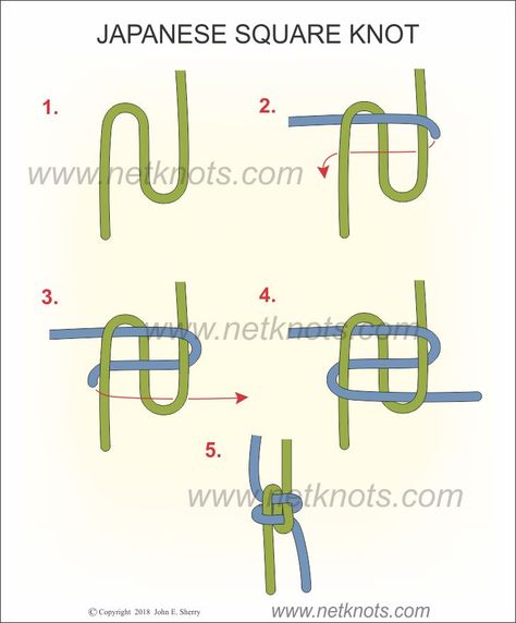 How To Tie A Square Knot, Knot Tying Instructions, Fancy Knots, Lanyard Knot, 1000 Lifehacks, Reef Knot, Knot Rope, Japanese Knot, Knots Guide