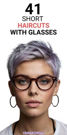 If you're a woman with glasses, these 41 short haircut ideas are just what you need to refresh your style. From trendy pixie cuts to sleek bobs, these haircuts are perfect for enhancing your features. Whether you have a round face, oval face, or another shape, there's a style here that will flatter you. Ideal for those with grey hair or curly textures, these short haircuts are easy to maintain and look fantastic. Discover your new favorite hairstyle today! Pixie Short Haircuts For Women, Pixie Hair Straight, Short Silver Pixie Haircut, Pixie Hairstyles Grey Hair, 2024 Glasses Trends For Women, Side Swept Pixie Haircut, Side Pixie Haircut, Short Hair With Layers Straight Hair, Short Hairstyles 2024 Trends