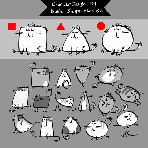 Basic Character Design, Normand Lemay, Square Character, Cat Rules, Draw Cats, رسم كاريكاتير, Character Design Tips, Drawing Body, Tuesday Tips