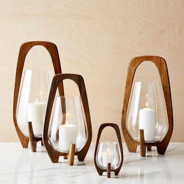 Floor Lanterns, Interior Design Sites, Chic Living Room Decor, Sleek Furniture, Wood Lantern, Modern Candles, 카드 디자인, Inspire Me Home Decor, Selling Candles