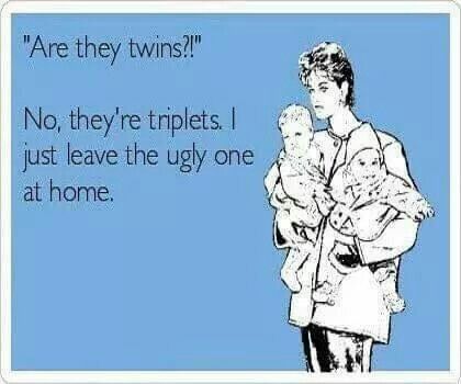 Humour, Twin Mom Quotes, Twin Quotes Funny, Twin Mom Humor, Twins Meme, 3rd Child, Twin Quotes, Twin Humor, Teenager Humor