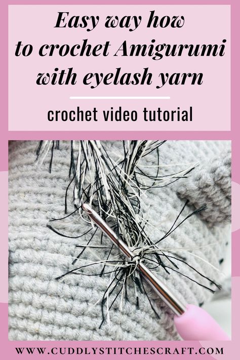 In this crochet video tutorial, I'm going to show you an easy way how to crochet Amigurumi with eyelash yarn. This yarn can add a nice touch to your crochet toy but it can be difficult to crochet with as it's very difficult to see or count the stitches. If you would like to see my simple solution for this problem then make sure to watch my video tutorial. Visit my blog for more free Amigurumi patterns and tutorials you'll love! #amigurumi #crochet #crochettoys #crochetanimals #crochettechniques Amigurumi Patterns, Eyelash Yarn Projects, Eyelash Yarn Crochet, Crochet Fox Pattern Free, Amigurumi Tips, Crochet Hedgehog, Crocheted Fox Pattern, Crochet Lovey, Eyelash Yarn