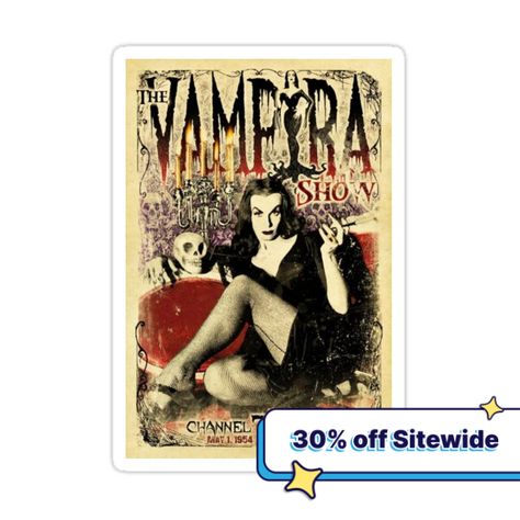 Decorate laptops, Hydro Flasks, cars and more with removable kiss-cut, vinyl decal stickers. Glossy, matte, and transparent options in various sizes. Super durable and water-resistant. Vampire Academy, Vampira Poster, Vintage Vampire, Vampire Horror, Goth Vampire, Horror Vintage, Retro Horror, Horror Posters, Horror Movie Art