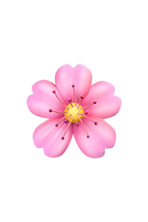 The emoji 🌸 Cherry Blossom depicts a pink flower with five petals and a yellow center. The petals are arranged in a circular shape, and the flower has a green stem and leaves. The overall appearance is delicate and beautiful, resembling the iconic cherry blossom trees that bloom in the spring. Emoji Flower, Rose Emoji, Iphone Png, Apple Emojis, Emoji Meanings, Ios Emoji, Icon Emoji, Album Artwork Cover Art, Blossom Wallpaper