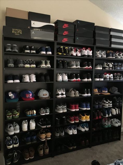 Sneakerhead Room, Sneaker Displays, Sneaker Closet, Shoe Storage Ideas, Sneaker Storage, Shoe Room, Shoe Storage Rack, Closet Design, Room Ideas Bedroom