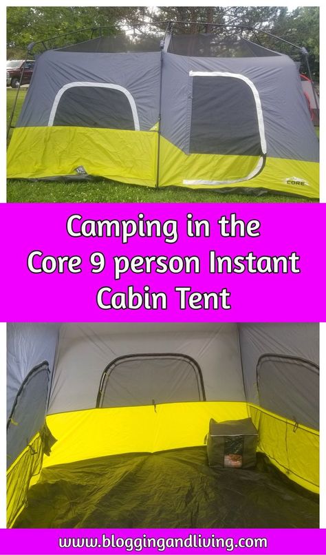 Camping in the Core 9 person Instant Cabin Tent – review | Amazon Finds .. Add this to your list of camp hacks. This is a must have camp essentials. Try one of the best tent camping ideas by trying one of the best Amazon must haves! Camping Tent Decorations, Tent Camping Ideas, Camp Hacks, Camp Essentials, Tent Hacks, 10 Person Tent, Must Have Camping Gear, Best Tent, Enchanting Places