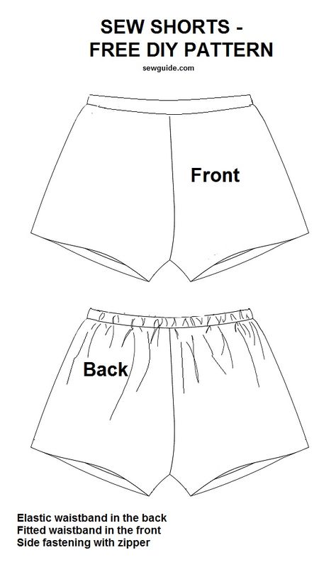 Pajama Short Pattern Free, How To Sew Pajama Shorts, Elastic Shorts Pattern, Sewing Patterns Free Shorts, Elastic Waist Shorts Pattern Free, Free Short Sewing Pattern, Pajama Shorts Sewing Pattern Free, Free Pajama Shorts Pattern, Pajama Shorts Sewing Pattern