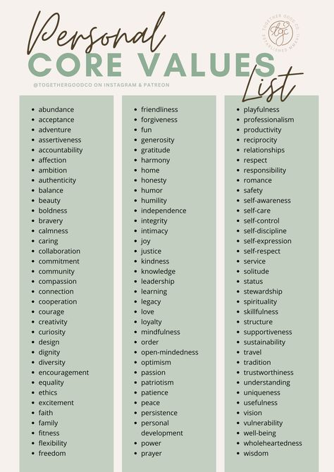 Save Time on dates and in life by knowing your own core values! #corevalues #personaldevelopment #corevaluesforlife #lifevalues #corevaluesforwomen #whatareyourcorevalues #doyouknowyourcorevalues #words Organisation, Defining Your Core Values, List Of Core Values, Family Core Values, Personal Core Values List, Wellness Dimensions, Personal Values List, Core Values Worksheet, Core Values List