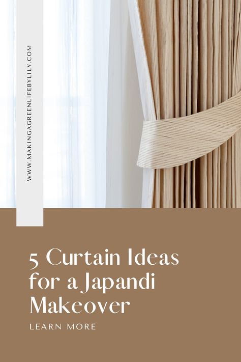 5 Curtain Ideas for a Japandi Makeover Japandi Divider Design, Japandi Interiors Curtains, Scandinavian Living Room Curtains, Japandi Living Room Curtain, Japandi Style Living Room Curtains, Japandi Style Curtains, Japandi Curtains Bedroom, Scandinavian Interior Curtains, Japan Living Room Design