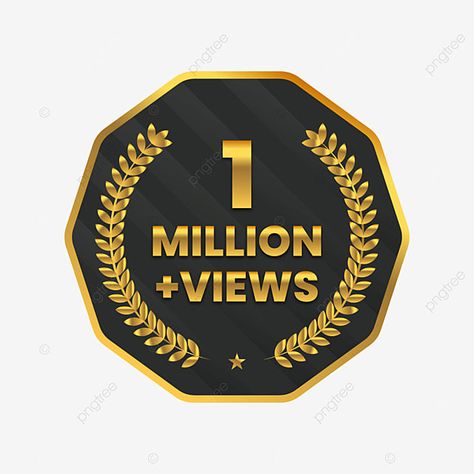 1m Views Logo, 1 Million Views Logo, Celebration Background Design, Png Youtube, Thumbnail Png, Png Video, 1 Million Views, Bridal Portrait Poses, Followers Instagram