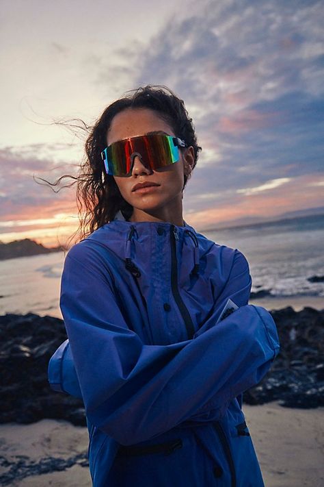 *The* perfect blend of fashion and function, these futuristic-inspired sunnies are featured in an oversized shield style with colorful, anti-fog, polarized lenses for a super sporty finishing touch. **Features:** Oversized frames, anti-reflective back coating on lenses, hydrophobic anti-fog coating on lenses, Tri-Acetate Cellulose 1.5mm polarized lenses **Why We ❤ It:** Forever fun and funky, these wear-anywhere sunnies are the perfect pair to add protection, designed to take you from the trail to the track. | FP Mvmt Born To Run Sunglasses by FP Movement at Free People, Yellow Prism Race Sunglasses, Running Glasses, Running Fits, Sunglasses 2024, Running Sunglasses, Funky Sunglasses, Orange Sunglasses, Sporty Sunglasses, Born To Run