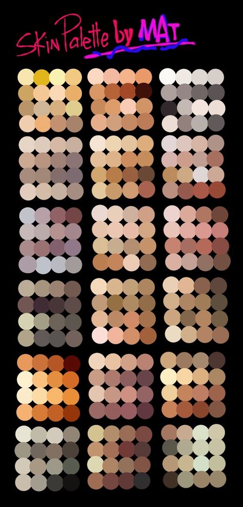 Digital Painting Tutorials, Skin Palette, Skin Color Palette, Výtvarné Reference, Color Palette Challenge, Seni 2d, Palette Art, Doodle Drawing, Color Palette Design