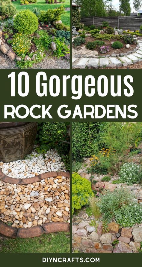 Add beauty to your yard with these incredible DIY rock gardens. This is a great way to add a stunning garden decoration with little time or effort involved. #diy #gardening #rockgarens #backyard #landscaping #yarddecor #backyard #backyardgarden #easygarden Diy Rock Garden, Easy Garden Ideas Landscaping, Fun Garden Art, Rock Flower Beds, Moderne Have, Rockery Garden, River Rock Garden, Whimsical Garden Art, Tattoo Plant