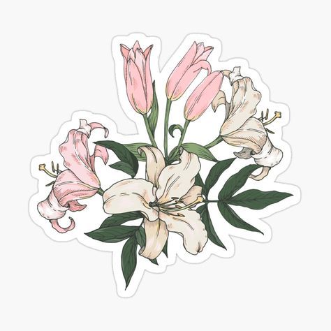 Stickers Rosas, Stickers Rosa, Delilah Flower, Lily Sticker, Chocolate Sticker, Lilium Flower, Chocolate Background, Pink Lilies, Seni Pastel