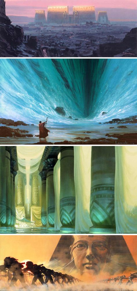 Concept art by Paul Lasaine for the 1998 DreamWorks film, The Prince of Egypt Prince Of Egypt Background, Egypt Environment Concept Art, The Prince Of Egypt Art, Bible Concept Art, Music Concept Art, The Prince Of Egypt Wallpaper, Prince Of Egypt Wallpaper, Tzipporah Prince Of Egypt, Prince Of Egypt Concept Art