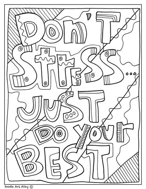 Educational Quotes Coloring Pages - Classroom Doodles Educational Colouring Pages, Encouragement Coloring Pages, You Got This Coloring Page, Words Of Affirmation Coloring Pages, Motivational Drawings Doodle Art, Testing Coloring Pages, Test Inspiration For Students, 4th Grade Coloring Pages, Inspirational Coloring Pages Printable