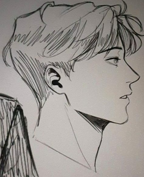 Side Face Drawing, Boy Hair Drawing, Drawing Male Hair, Lukisan Fesyen, Easy Drawing Step By Step, Male Face Drawing, Side View Drawing, Smile Drawing, Shading Drawing