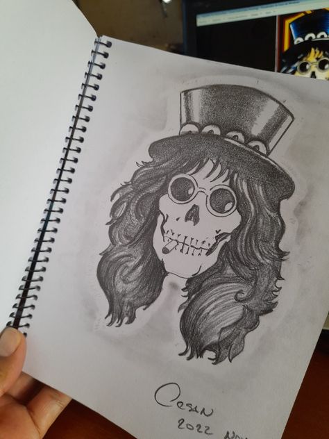 Croquis, Classic Rock Drawings, Slash Drawing, Band Drawings, Horror Drawing, Rock N Roll Art, Music Drawings, Skulls Drawing, Cute Canvas Paintings