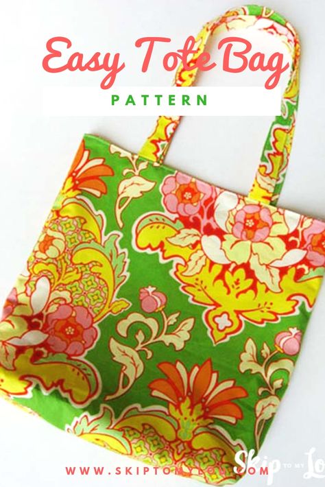 Sew Ins, Tela, Simple Tote Bag, Tote Bag Pattern Free, Diy Sac, Reversible Tote Bag, Simple Tote, Bag Pattern Free, Tote Bags Sewing