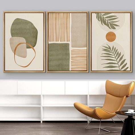 Bohemian Picture Wall, Mid Century Modern Bohemian, Hallway Wall Art, Modern Bohemian Decor, Leaves Abstract, Boho Dekor, Modern Boho Decor, Room Artwork, Colorful Frames