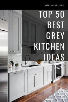 Mexico, Kitchen Remodel With Grey Cabinets, Kitchen Ideas With Gray Cabinets, Painted Kitchen Cabinets Gray, Dark Grey Walls Kitchen, Dark Grey Kitchen Cabinets Modern Interior Design, Grey And Tan Kitchen Ideas, Grey On Grey Kitchen, Gray Cupboards Kitchen