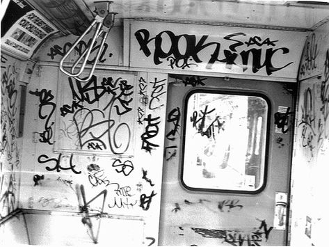 Graffiti Subway 1978 NYC Subway MTA B Train on The El  50th - 55th St Brooklyn by Whiskeygonebad, via Flickr Graffiti Subway, Subway Graffiti, Graffiti History, Train Graffiti, New York Graffiti, Best Graffiti, Subway Train, Nyc Subway, Brooklyn Nyc