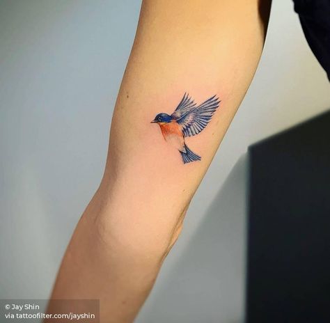 Bluebird Tattoos For Women, Blue Bird Tattoo, Robin Bird Tattoos, Bird Tattoo Ribs, Robin Tattoo, Bird Tattoos Arm, Simple Bird Tattoo, Small Bird Tattoos, Bird Tattoo Men