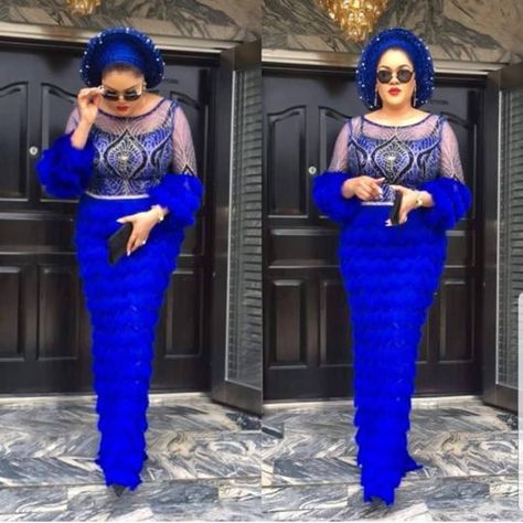 My clients are d most beautiful! @mumiimaye looking like a million bucks in dis stunning outfit. Stunning!!!… Lace Asoebi, Lace Asoebi Styles, Aso Ebi Lace Styles, Nigerian Lace Styles, African Wedding Attire, African Lace Styles, Lace Gown Styles, Lace Dress Styles, African Lace Dresses