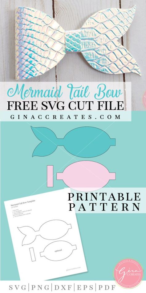 Fields Of Heather: Mermaid & Sea Themed FREE svgs Diy Leather Bows, Disney Hair Bows, Sewing Headbands, Trendy Sewing Patterns, Hair Bow Tutorial, Projets Cricut, Bow Template, Trendy Sewing, Bow Tutorial