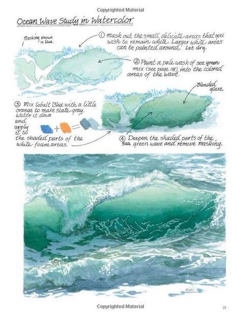 Watercolour Tips, Gouache Tutorial, Watercolor Tips, Cat Air, Watercolor Ocean, Seni Cat Air, Watercolor Painting Techniques, Art How, Painting Lessons