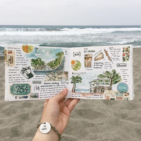 Abbey Sy (@abbeysy) • Instagram photos and videos Croquis, Abbey Sy, Travel Journaling, Travel Journal Scrapbook, Travel Art Journal, Diy Travel Journal, Travel Sketchbook, Watercolor Art Journal, Travel Notes