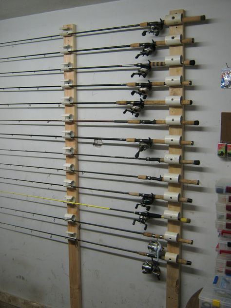 Diy Fishing Pole, Diy Fishing Rod Holder, Diy Fishing Rod, Fishing Pole Storage, Fishing Pole Holder, Fishing Storage, Fishing Rod Rack, Fishing Rod Storage, Diy Fishing