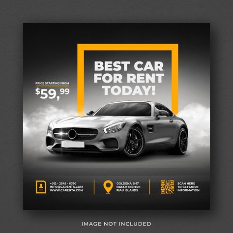 Car rental promotion social media instag... | Premium Psd #Freepik #psd #banner #business #sale #car Car Billboard, Car Advertising Design, Social Media Advertising Design, Desain Editorial, Instagram Promotion, Social Media Poster, Digital Marketing Social Media, Social Media Design Inspiration, Car Advertising