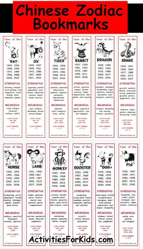 Chinese New Year Zodiac Animals For Kids, Chinese Year Animals, Chinese New Year Games, Chinese New Year Symbols, Chinese New Year Animals, Zodiac Bookmarks, Chinese Games, Chinese Zodiac Rabbit, Chinese Zodiac Animals