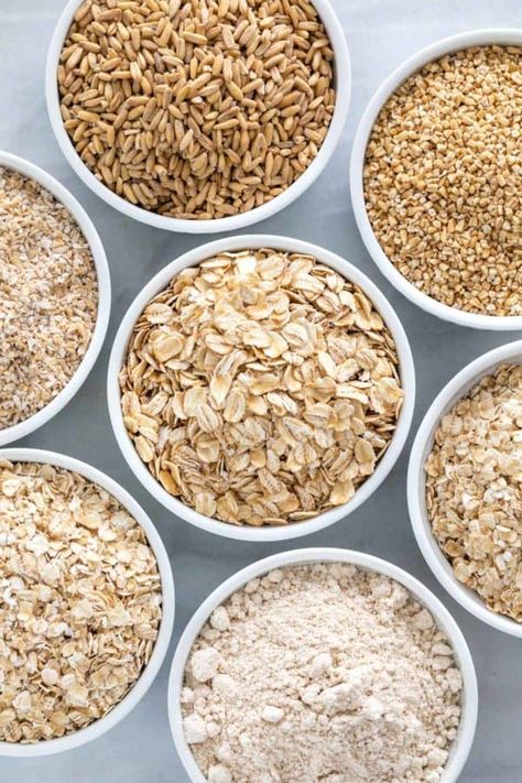Oats are affordable, fiber-packed, and make for a nutritious meal or snack. Learn about the common types of oats and their variety of culinary applications. #oats #instantoats #rolledoats Types Of Oats, Farming Land, Homestead Diy, Oat Milk Recipe, Canning Kitchen, Raw Oats, Almond Flour Pancakes, Types Of Cereal, Oat Groats