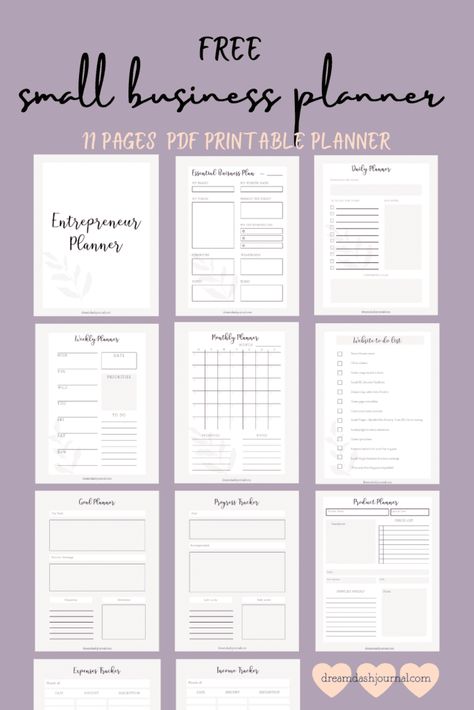 Free printable planner for small business or entrepreneurial planning. Download and print this cute business planner today! #planners #smallbusiness #freeprintables #freeplanner #entreprenuer Business Idea Planner, Business To Do List Free Printable, Work Planner Organization Business, Bussines Plan Template Free, Journal Business Plan, Business Plan Printable, Business Book Keeping Templates, Free Digital Business Planner, Small Business Free Printables