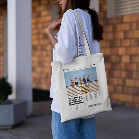 Canvas Tote Bag Aesthetic, The Perks Of Being A Wallflower, The Perks Of Being, Aesthetic Tote Bag, Tote Bag Aesthetic, Perks Of Being A Wallflower, Tote Bag Canvas, Bag Aesthetic, Bags Aesthetic
