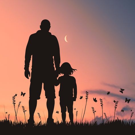 Love Dad Silhouette, #Love, #Silhouette, #Dad Father's Day Painting, Father Daughter Photos, Father And Girl, Father Daughter Tattoos, Father Art, Iphone Wallpaper Cat, Father Images, Bedding Pillows, Scenery Pictures