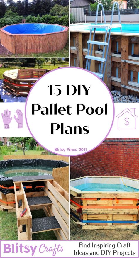 15 diy pallet pool ideas that you can build at 0 Pallet Swimming Pool Diy, Pallet Hot Tub Deck, Build A Pool On A Budget, Pool Deck Made From Pallets, Diy Pallet Backyard Ideas, Stock Tank Pool Pallet Deck, Pallets Around Pool, Pallet Pool Surround, Pallet Pool Decks For Above Ground Pools