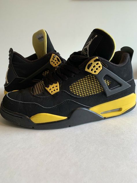 Size 10.5 Men’s Nike Air Jordan 4 IV Thunder GS 408452-008 Black Yellow Retro Get a price at https://copapair.com/size-10-5-mens-nike-air-jordan-4-iv-thunder-gs-408452-008-black-yellow-retro/ Jordan 4s Yellow Thunder, Yellow Jordan 4’s, Yellow Jordan 4s Outfit Men, Jordan 4 Black And Yellow, Black And Yellow 4s, Jordan 4s Yellow, Retro 5 Jordans Outfit, Yellow Thunder 4s Jordans Outfit, Black And Yellow Jordans