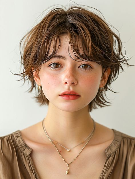 Portrait Reference Straight On, Simple Short Haircut, Types Of Bangs Chart, Boyish Haircut For Women, French Cut Hair, Boyish Haircut, Short Haircut Ideas, Short Hair Outfits, Short Hair Tomboy