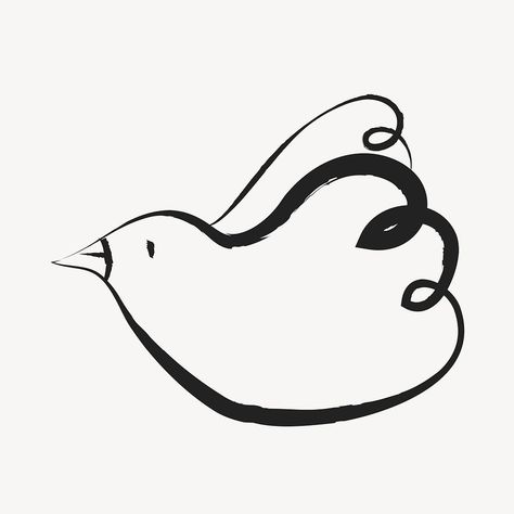 Bird sticker, cute doodle in black vector | free image by rawpixel.com / Techi Dove Doodle, Dove Silhouette, Bird Doodle, Illustration Bird, Peace Bird, Cute Doodle, Sticker Cute, Cute Doodles, Free Image
