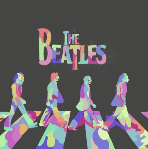 Hippies, Beatles Album Covers Art, Beatles Album Art, Cool Album Covers To Draw, Beatles Abbey Road Art, Colorful Album Covers, The Beatles Art Painting, Music Album Paintings, Album Covers 80s