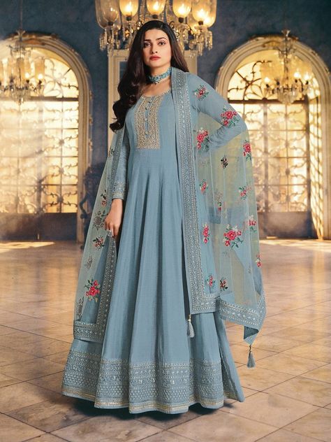 #dressesonline #eveningdresses #dressshopping #longdresses #designerdress #sabyasachidresses #dressoftheday #fashion #womenclothing #loveforfashion #indiandresses #fashionposts #indianoutfits #fashionweek #pakistanidresses #sale #partyweardress #dresses #ootd #love #weddingoutfits #onlineshopping #instafashion #bollywood #beautifuldress #Salwarkameez #fashionblogger #dressforgirl #weddingdress #bridalweddingdress #bridedress #bridalwear #sangeetdress #shalwarkameez #pantstylesuit #etsysale Anarkali, Embroidery, Designer Anarkali, Anarkali Suit, Anarkali Dress, Salwar Kameez, Silk, Fabric, Blue