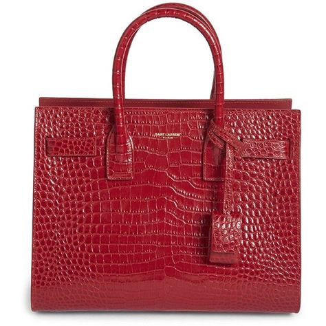 Saint Laurent Baby Sac De Jour Croc-Embossed Leather Tote (9.805 BRL) ❤ liked on Polyvore featuring bags, handbags, tote bags, apparel & accessories, handbags tote bags, tote purses, yves saint laurent purses, tote hand bags and red tote handbags Saint Laurent Purse, Saint Laurent Tote, Handbags Red, Red Handbags, Red Tote Bag, Bags Red, Men's Totes, Saint Laurent Handbags, Red Tote